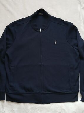Polo Ralph Lauren Double Knit Bomber Jacket Blue Tag